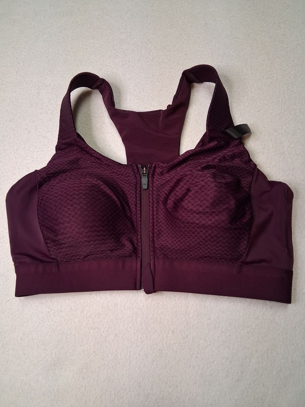 Front-Zip High Support Sports Bra - Plum